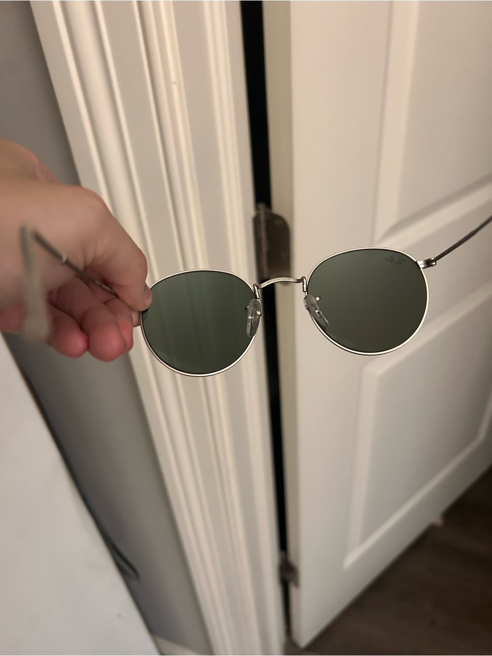 Ray-Ban Silver Frame Sunglasses with Blue Mirrored Lenses - Picture 3 of 8